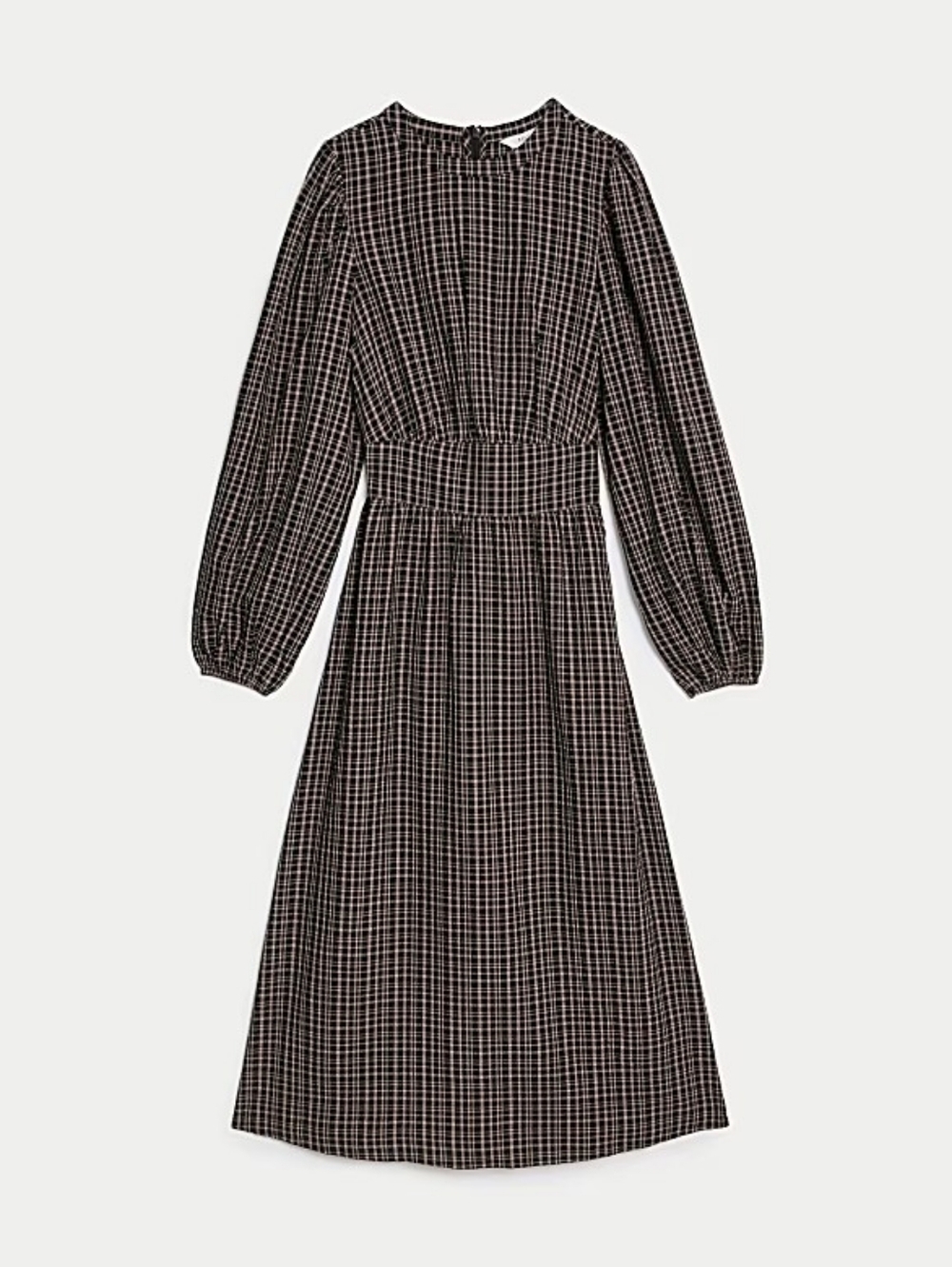 M&S Seersucker Midi Dress With Half Sleeves Size UK14/US10